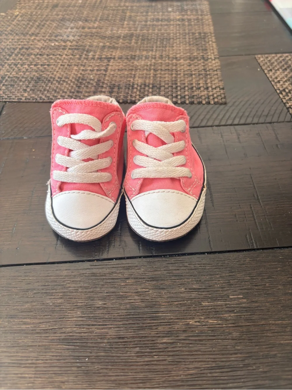 Converse Baby Pink and Black Canvas Sneakers